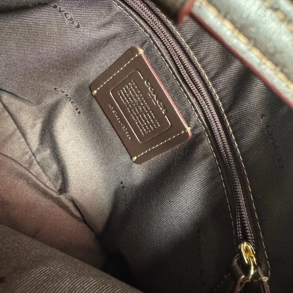 Coach Tan and Brown Signature Shoulder Bag with Wallet NWOT - Picture 9 of 15